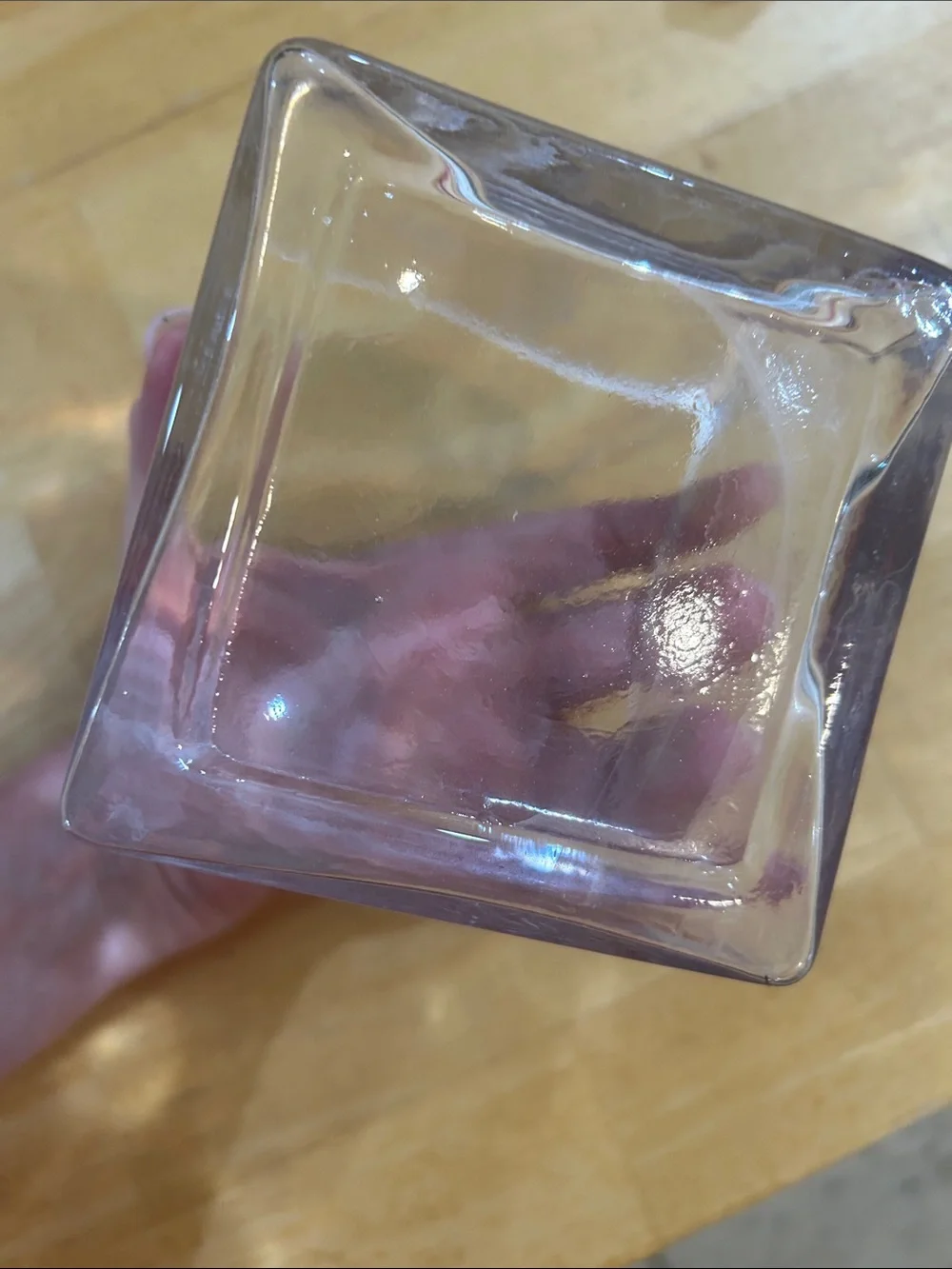 Clear Square Glass Vase / Container - Transparent